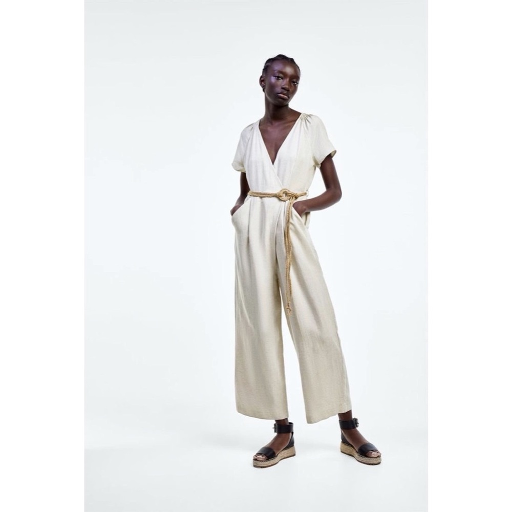 NWOT ZARA rustic wide leg jumpsuit